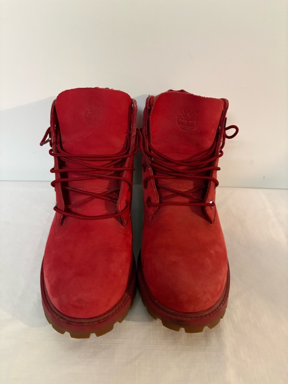 Timberland Red Lace-Up Women's Suede Boots